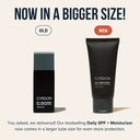 Comparison of an old and new tube of Cardon SPF + Moisturizer on a white background.
